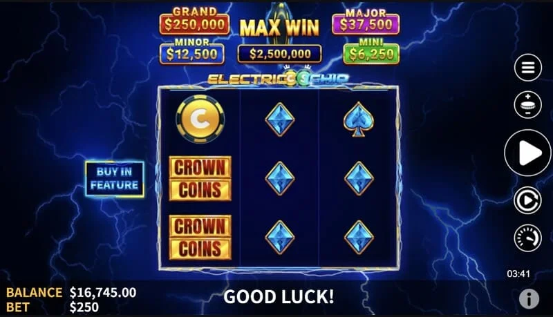 Electric Chip - Buy Feature-meny med 75x og 200x innsatsalternativer